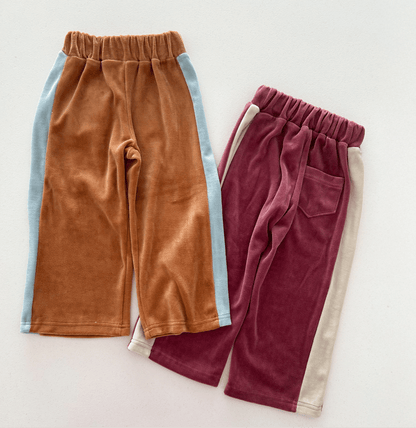 Kids F25 Velour Side Line Pull - on Pants (2 - 7y) - 2 Colors kids outfit