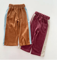 Kids F25 Velour Side Line Pull - on Pants (2 - 7y) - 2 Colors kids outfit