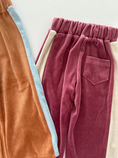 Kids F25 Velour Side Line Pull - on Pants (2 - 7y) - 2 Colors kids outfit