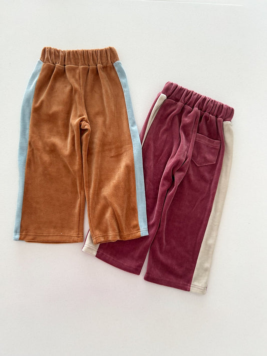Kids F25 Velour Side Line Pull - on Pants (2 - 7y) - 2 Colors kids outfit