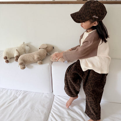 Kids F26 Leopard Corduroy Strapback Cap (3-7y) - 2 Colors kids outfit