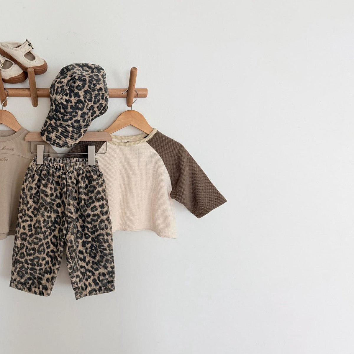 Kids F26 Leopard Corduroy Strapback Cap (3-7y) - 2 Colors kids outfit