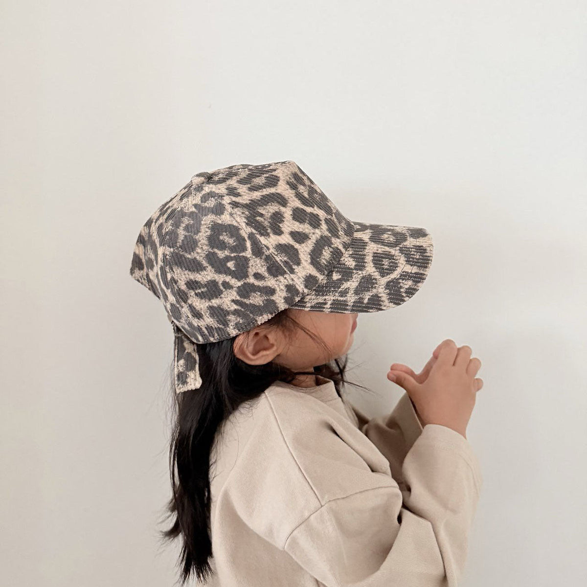 Kids F26 Leopard Corduroy Strapback Cap (3-7y) - 2 Colors kids outfit
