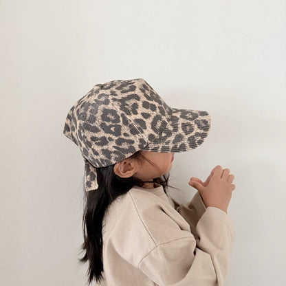 Kids F26 Leopard Corduroy Strapback Cap (3-7y) - 2 Colors kids outfit