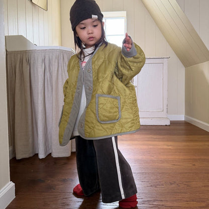 Kids F26 Side Tape Velour Pull-On Pants (2-8y) - 2 Colors kids outfit