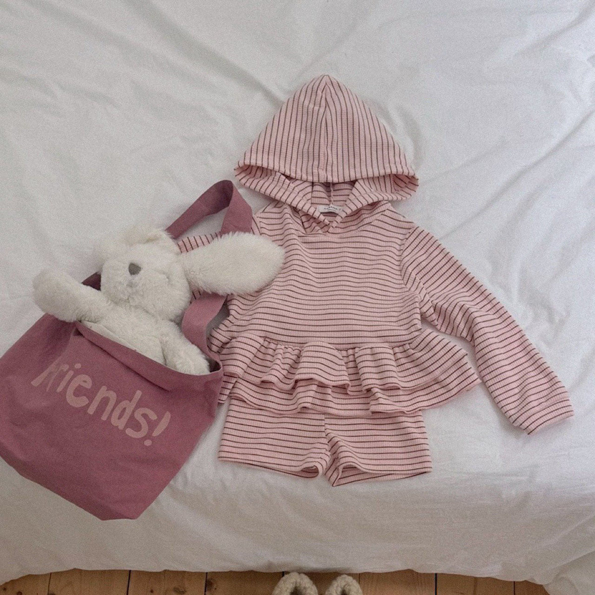 Kids F26 Stripe Biker Shorts (2-7y) - Pink kids outfit