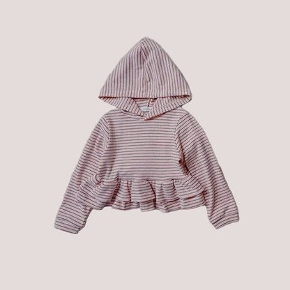 Kids F26 Stripe Peplum Hoodie (2-7y) - Pink kids outfit