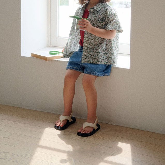 Kids Flip Flop Sandals (US7 - 13) - Cream - AT NOON STORE