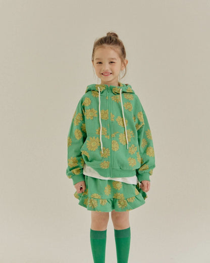 Kids Flower Print Hooded Jacket and Skirted Pants Set (2 - 6y) - 2 Colors kids outfit