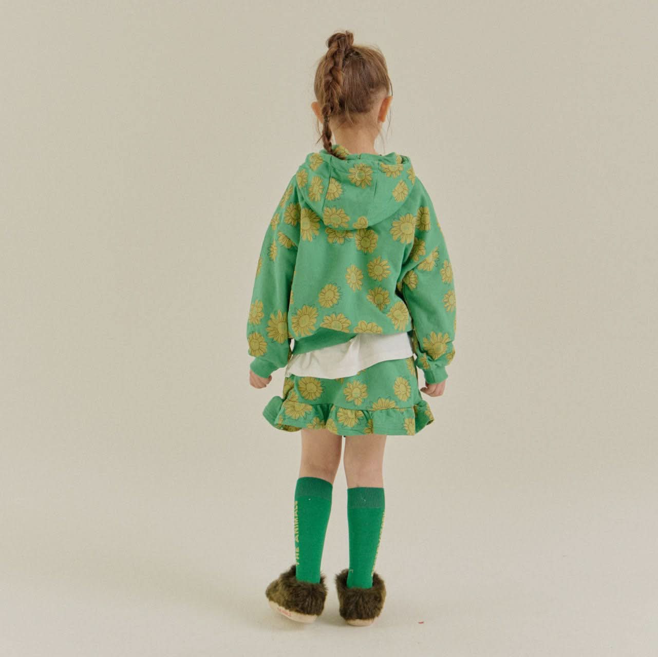 Kids Flower Print Hooded Jacket and Skirted Pants Set (2 - 6y) - 2 Colors kids outfit