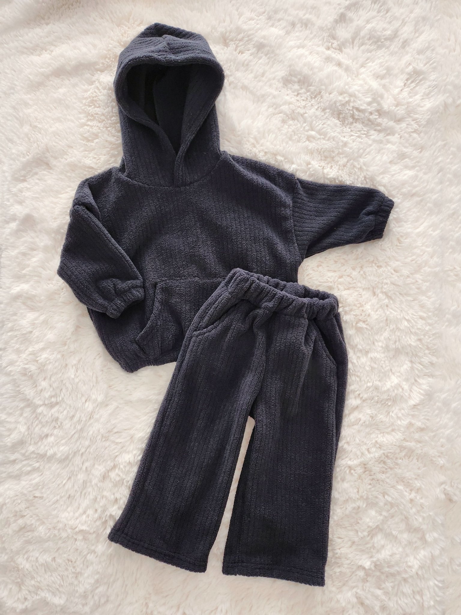 Kids Fuzzy Corduroy Hoodie and Pants Set (2 - 6yr) - 4 Colors kids outfit