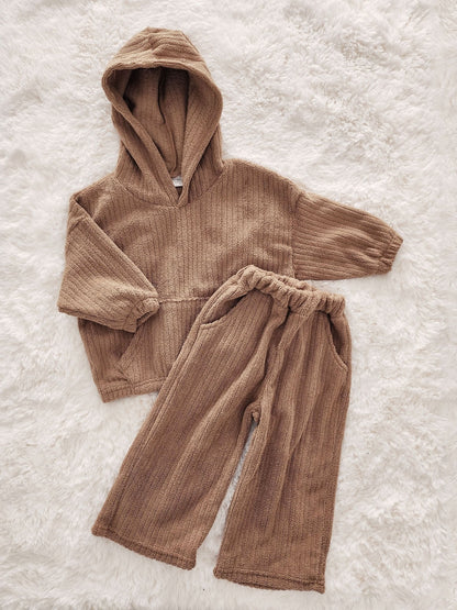 Kids Fuzzy Corduroy Hoodie and Pants Set (2 - 6yr) - 4 Colors kids outfit