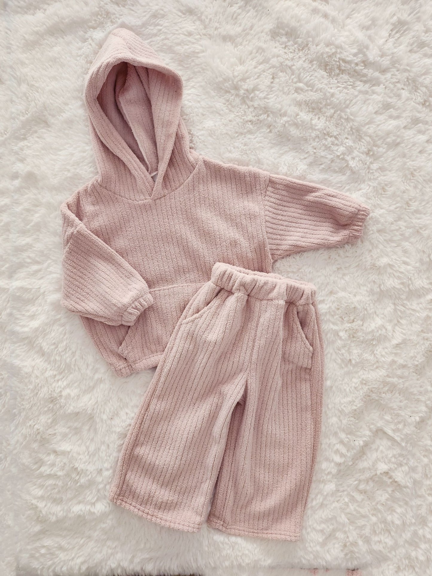 Kids Fuzzy Corduroy Hoodie and Pants Set (2 - 6yr) - 4 Colors kids outfit