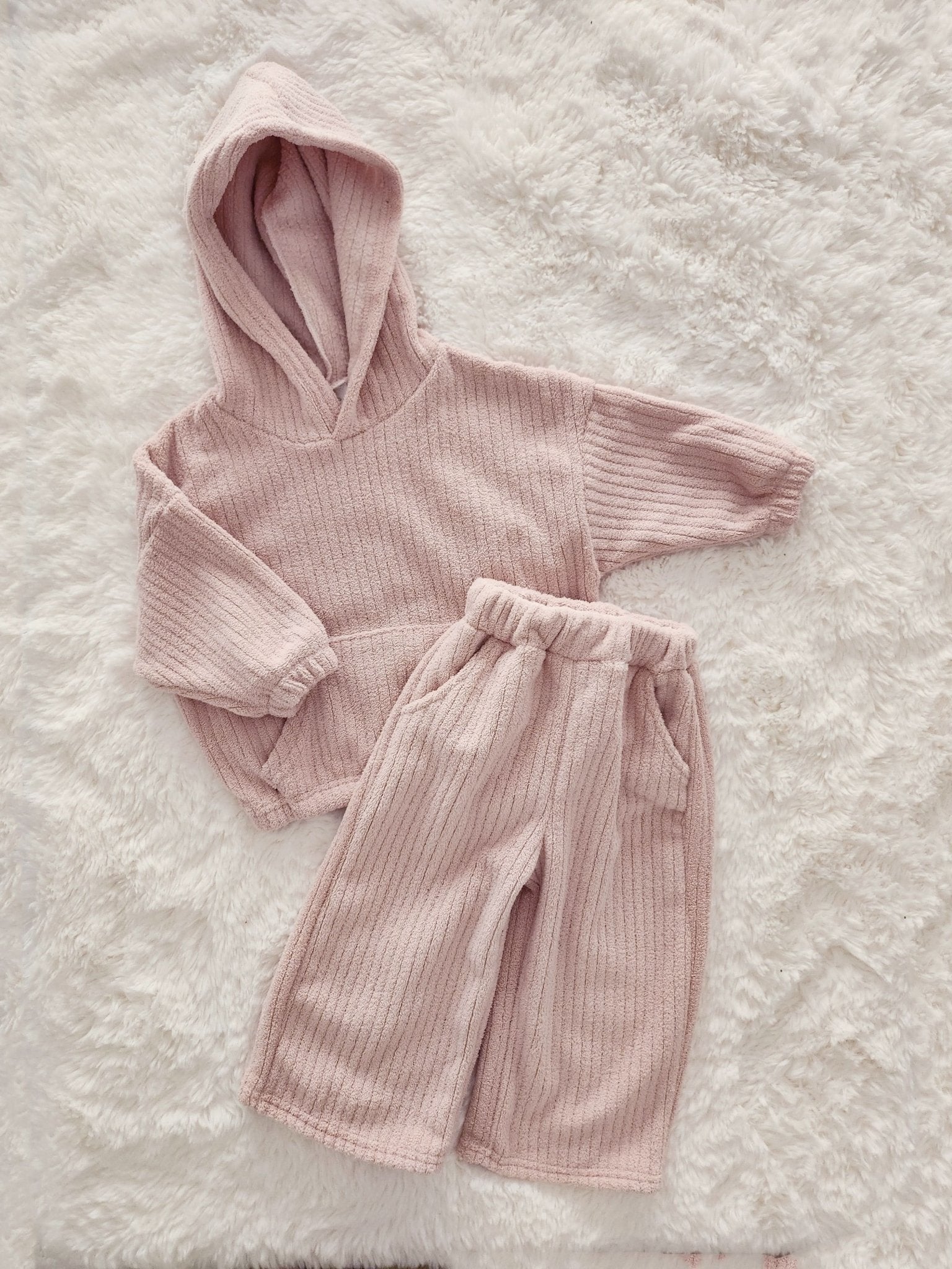 Kids Fuzzy Corduroy Hoodie and Pants Set (2 - 6yr) - 4 Colors kids outfit