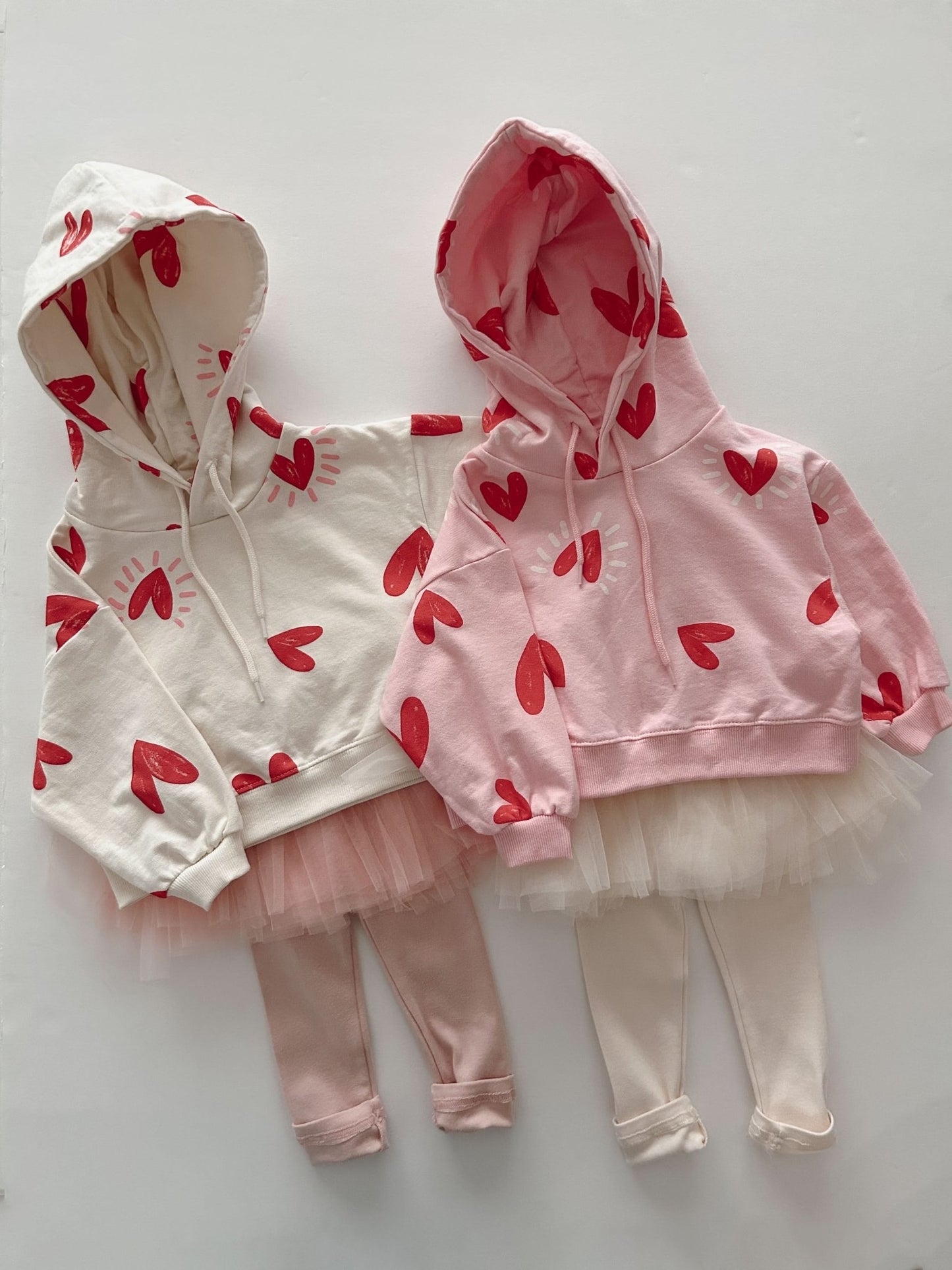 Kids Heart Print Cropped Hoodie (1 - 6y) - 2 Colors kids outfit