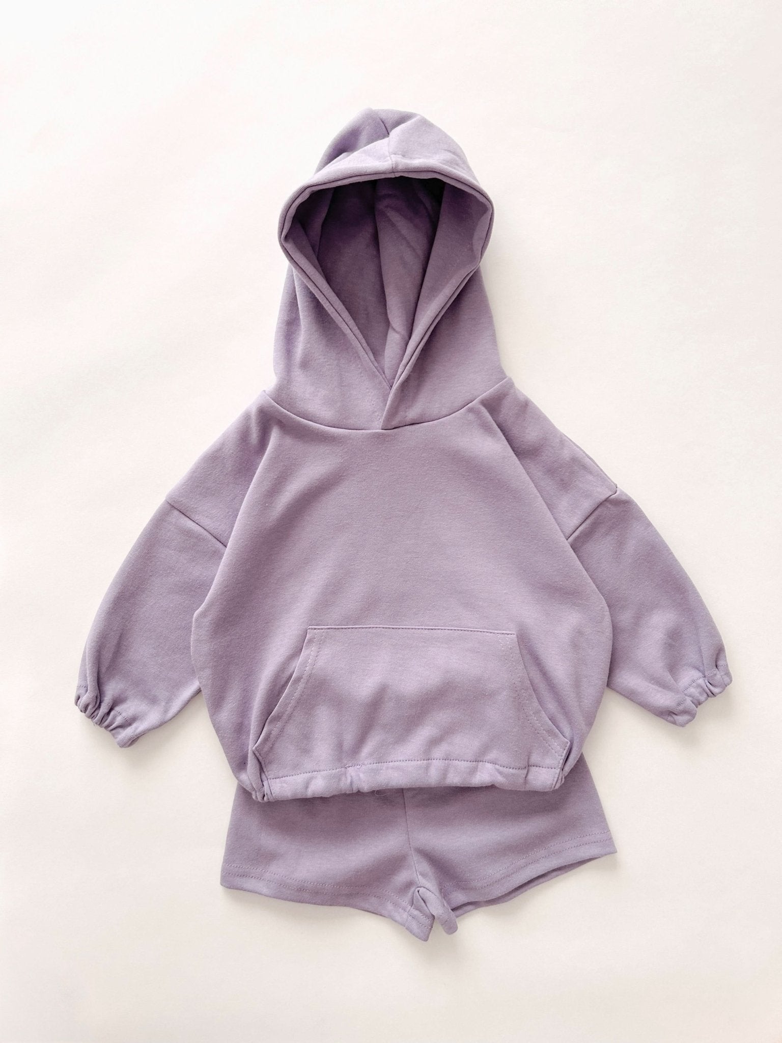 Kids Kangaroo Pocket Hoodie Pullover and Shorts Set (7 - 10y) - 5 Colors kids outfit