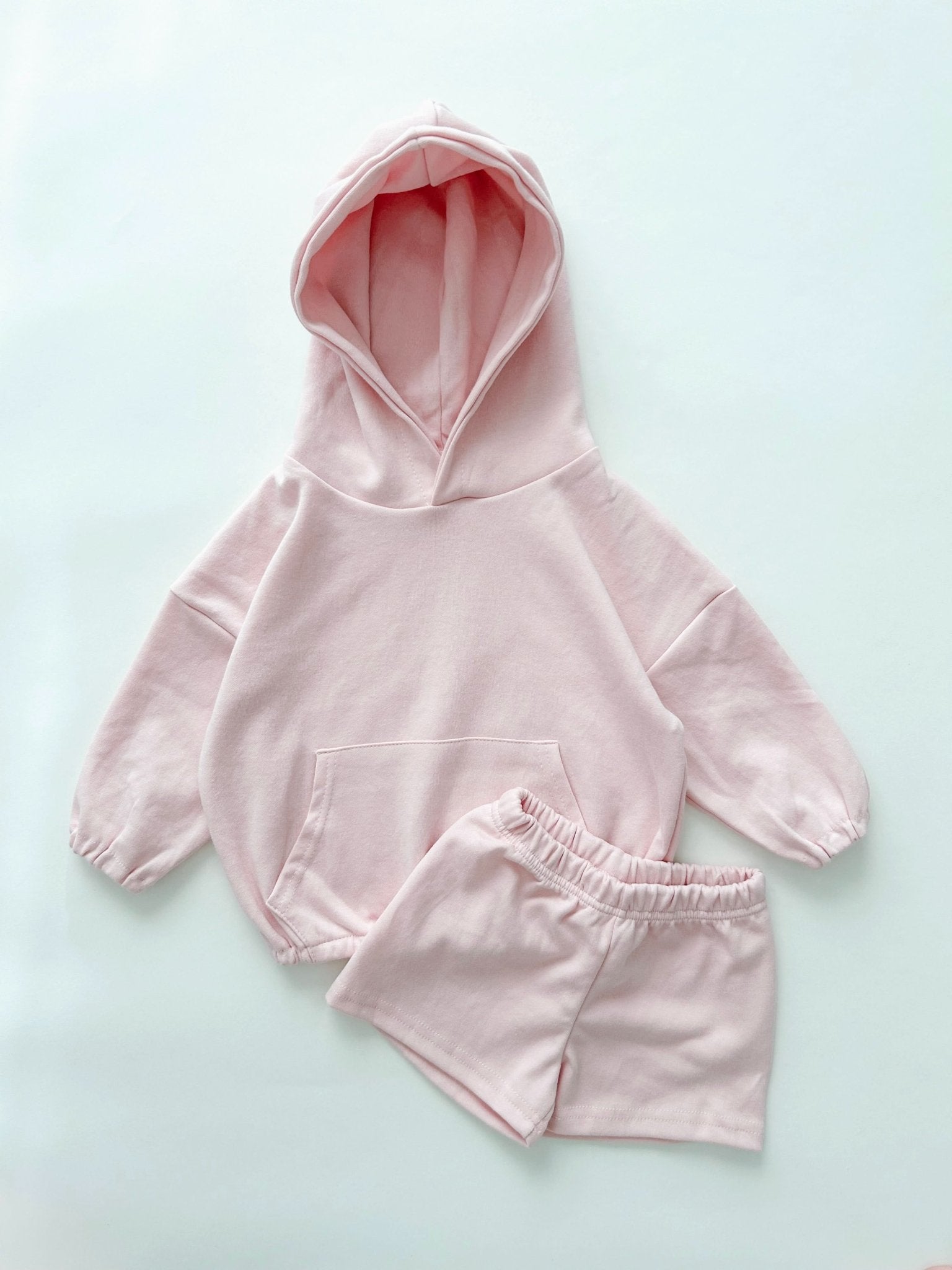 Kids Kangaroo Pocket Hoodie Pullover and Shorts Set (7 - 10y) - 5 Colors kids outfit