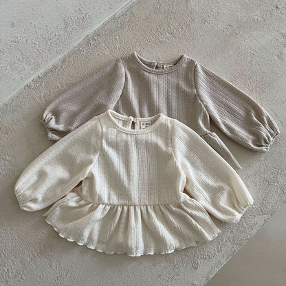 Kids Lala S25 Bubble Sleeve Ruffle Top (1 - 6y) - 2 Colors kids outfit