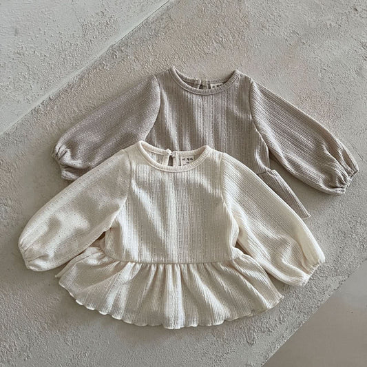 Kids Lala S25 Bubble Sleeve Ruffle Top (1 - 6y) - 2 Colors kids outfit