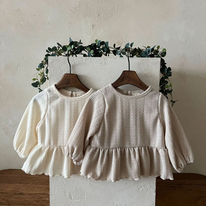 Kids Lala S25 Bubble Sleeve Ruffle Top (1 - 6y) - 2 Colors kids outfit