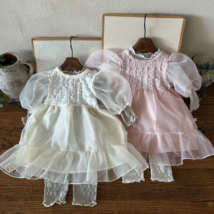 Kids Lala S25 Short Puff Sleeve Tutu Dress (1 - 6y) - 2 Colors kids outfit