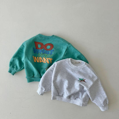 Kids Land S24 "DO WHAT YOU WANT" Sweatshirt (1 - 6y) - 2 Colors kids outfit