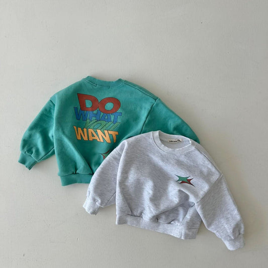 Kids Land S24 "DO WHAT YOU WANT" Sweatshirt (1 - 6y) - 2 Colors kids outfit