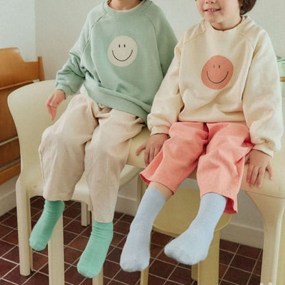 Kids Land S24 Smiley Face Sweatshirt (1 - 6y) - 2 Colors kids outfit