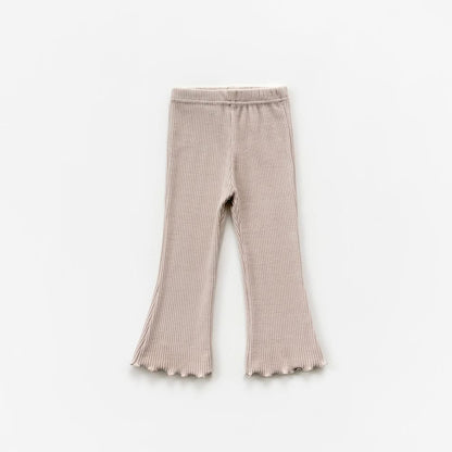 Kids Lettuce - edge Ribbed Flare Pants (2 - 9y) - 6 Colors kids outfit