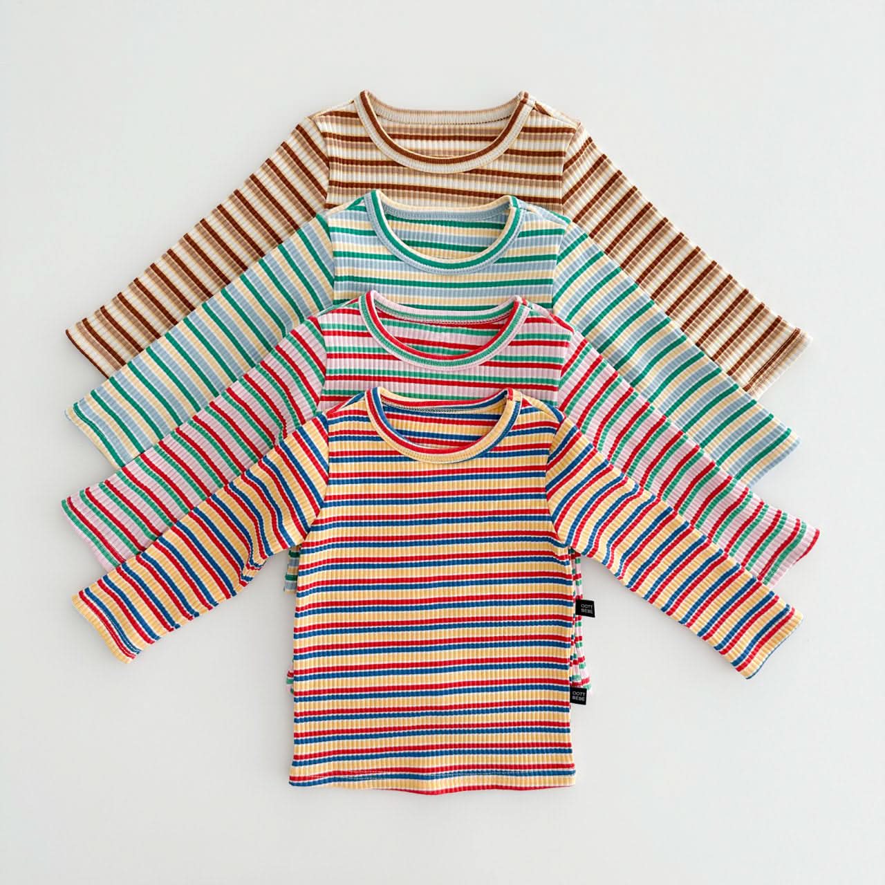 Kids Oott Stripe Top and Leggings Set (1 - 6y) - Red kids outfit