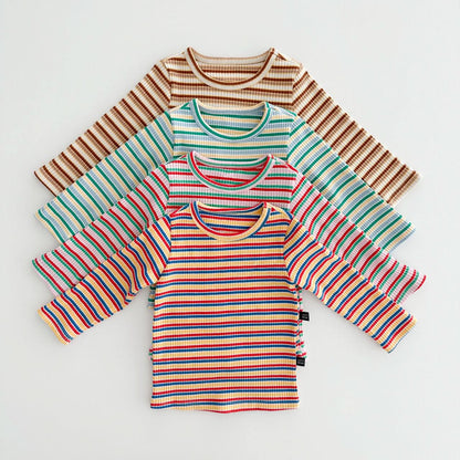 Kids Oott Stripe Top and Leggings Set (1 - 6y) - Red kids outfit