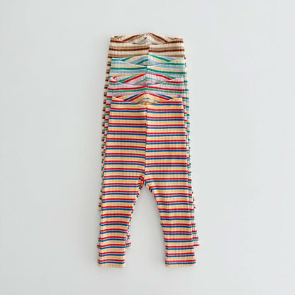 Kids Oott Stripe Top and Leggings Set (1 - 6y) - Red kids outfit