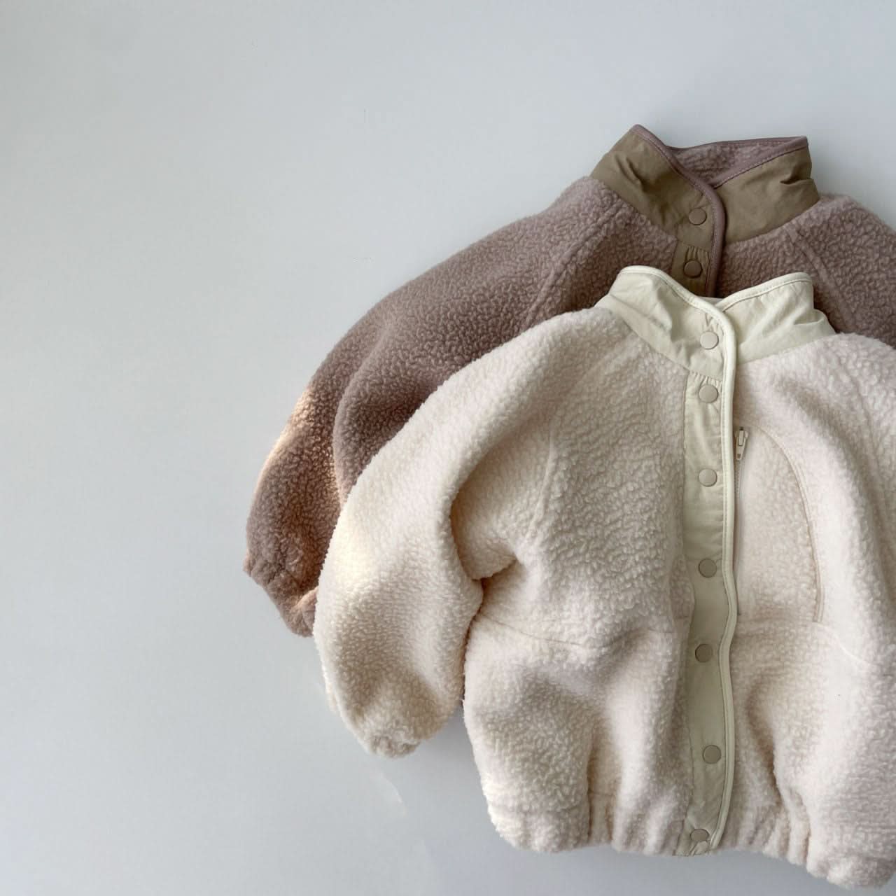 Kids Oversized Fleece Button Jacket (5 - 7y) - 2 Colors kids outfit