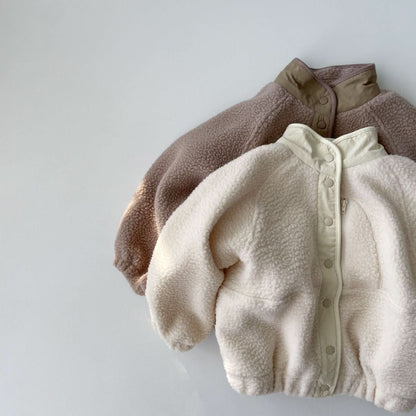Kids Oversized Fleece Button Jacket (5 - 7y) - 2 Colors kids outfit