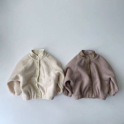 Kids Oversized Fleece Button Jacket (5 - 7y) - 2 Colors kids outfit
