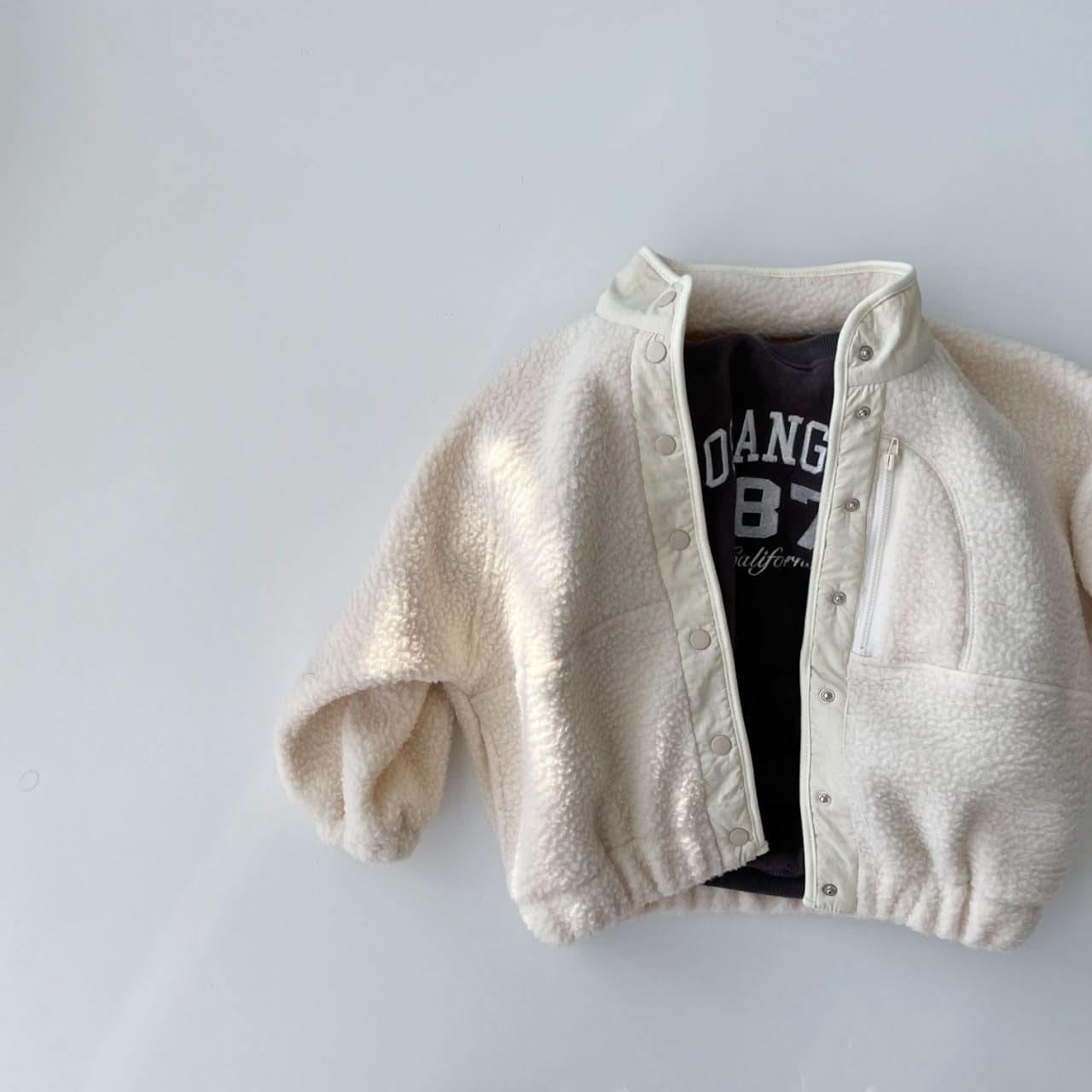 Kids Oversized Fleece Button Jacket (5 - 7y) - 2 Colors kids outfit