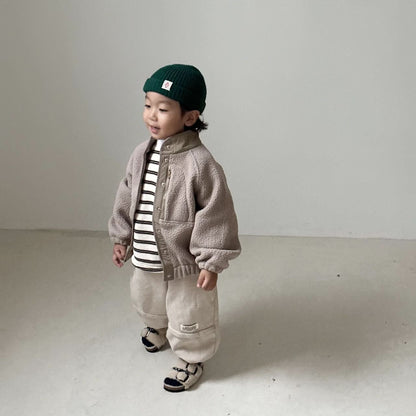Kids Oversized Fleece Button Jacket (5 - 7y) - 2 Colors kids outfit