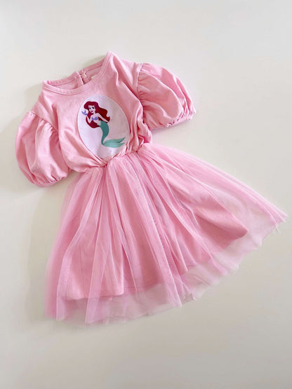 Kids Puff Sleeve Princess Tulle Dress (15m - 7y) - 3 Colors kids outfit