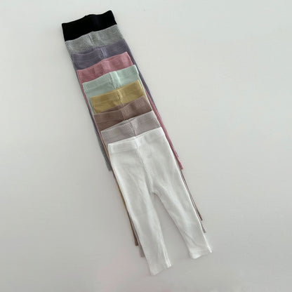 Kids Ribbed Basic Leggings (2 - 9y) - 9 Colors kids outfit