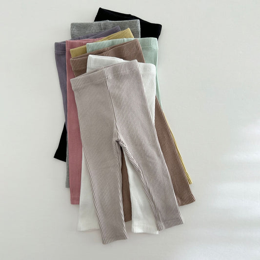 Kids Ribbed Basic Leggings (2 - 9y) - 9 Colors kids outfit