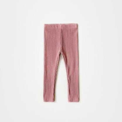 Kids Ribbed Basic Leggings (2 - 9y) - 9 Colors kids outfit