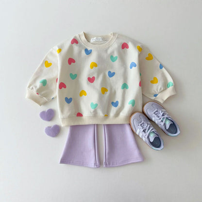 Kids S25 Heart Print Sweatshirt (1 - 11y) kids outfit
