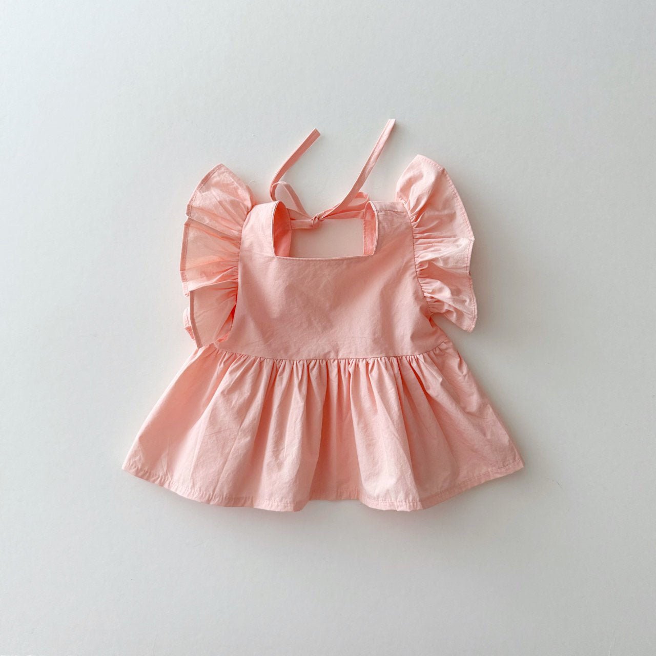 Kids S25 Tie Back Ruffle Top and Wide Pants Set (1 - 11y) - Apricot kids outfit