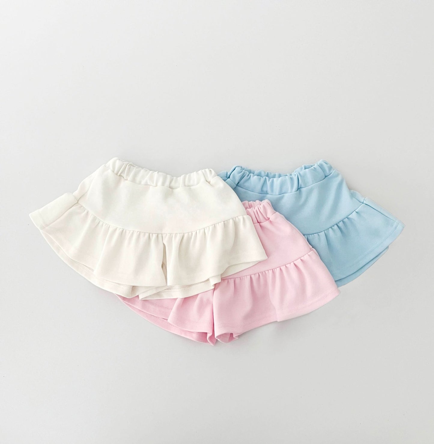 Kids Short Sleeve Sweatshirt and Skirted Shorts Set (2 - 7y) - 3 Colors kids outfit