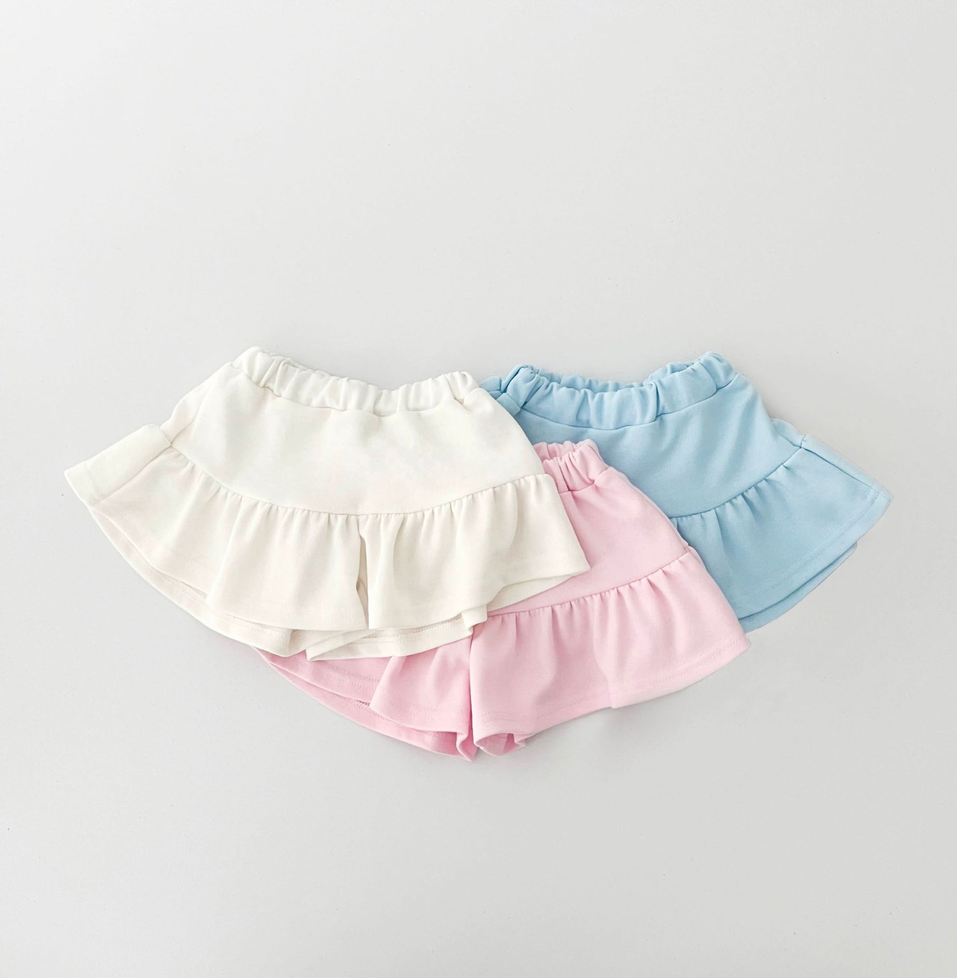 Kids Short Sleeve Sweatshirt and Skirted Shorts Set (2 - 7y) - 3 Colors kids outfit