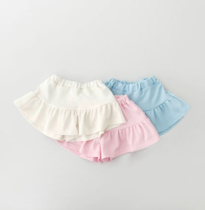 Kids Short Sleeve Sweatshirt and Skirted Shorts Set (2 - 7y) - 3 Colors kids outfit