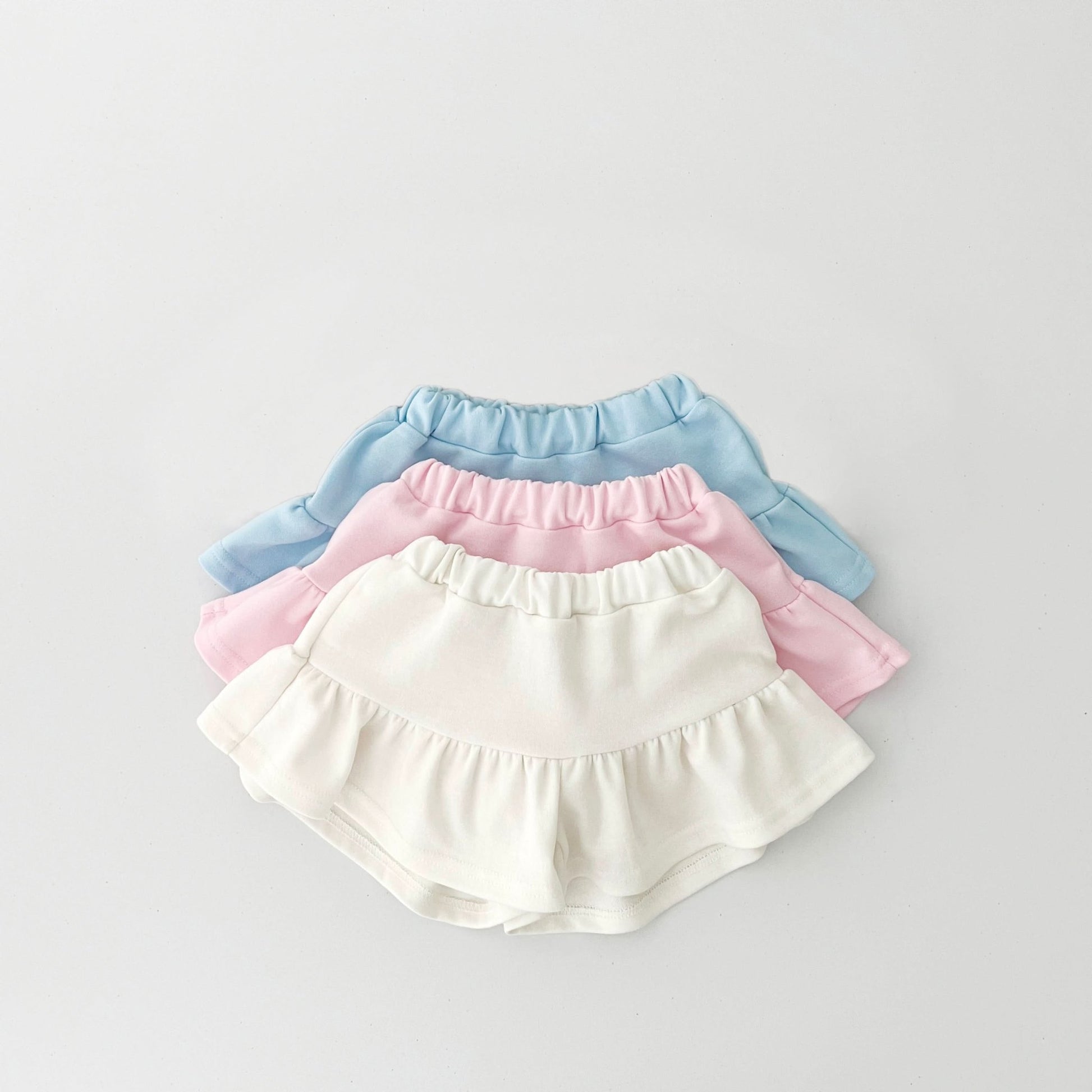 Kids Short Sleeve Sweatshirt and Skirted Shorts Set (2 - 7y) - 3 Colors kids outfit
