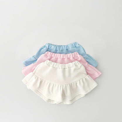 Kids Short Sleeve Sweatshirt and Skirted Shorts Set (2 - 7y) - 3 Colors kids outfit