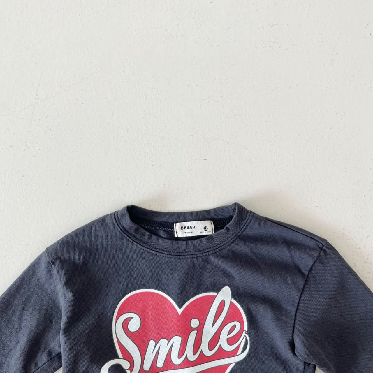 Kids Smile in Heart Long Sleeve Top (2 - 7y) - 2 Colors kids outfit