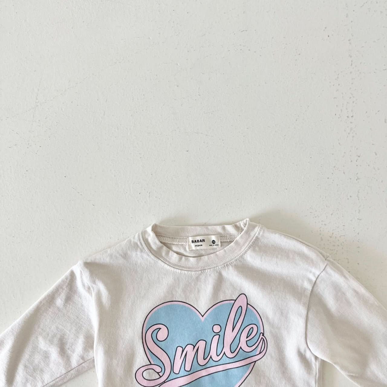 Kids Smile in Heart Long Sleeve Top (2 - 7y) - 2 Colors kids outfit